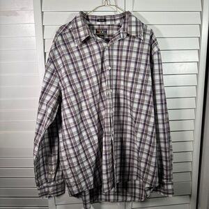 Alexander Julian Men's Plaid Shirt - Purple and White